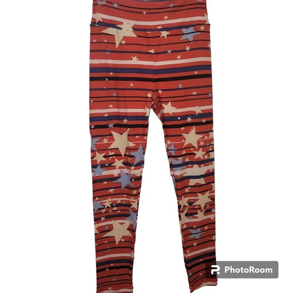LuLaRoe Red, White & Blue Stars Leggings - Picture 1 of 4